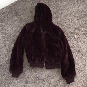 Faux fur hoodie